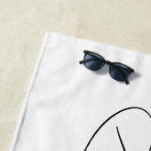 Serviette De Plage Mariée | Écriture moderne noire personnalisée (En situation)