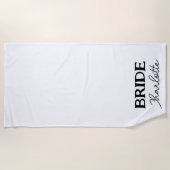 Serviette De Plage Mariée élégante noire écriture blanche (Devant)