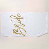 Serviette de plage Mariée en Or Faux avec Anneau (Devant)
