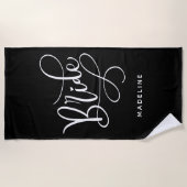 Serviette De Plage Mariée | Entrez votre nom (Devant)