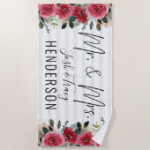 Serviette De Plage Mariée et Mariage de chambre M. et Mme (Devant)