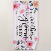 Serviette De Plage Mariée Fleurie du Marié Personnalisée (Devant)