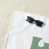 Serviette De Plage Mariée Future Mme Nom personnalisé Blanc et Vert (En situation)