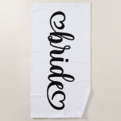 Serviette De Plage Mariée Lettering Hearts (Devant)