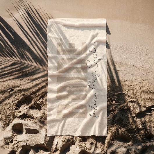 Serviette De Plage Mariée personnalisée  | Cadeau de nom de future Mm