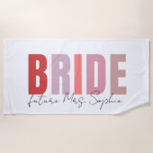 Serviette De Plage Mariée Personnalisée | Future Mme Nom Personnalisé (Devant)