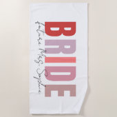 Serviette De Plage Mariée Personnalisée | Future Mme Nom Personnalisé (Devant)