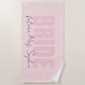 Serviette De Plage Mariée Personnalisée | Future Mme Nom Personnalisé (Devant)