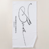 Serviette De Plage Mariée | Script moderne noir personnalisé (Devant)