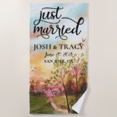 Serviette De Plage Mariés, Cadeaux de Mariée, Cadeaux de Fiançailles (Devant)