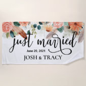 Serviette De Plage Mariés depuis peu, cadeau de douche de nuptiale, c (Devant)