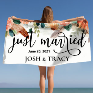 Serviette De Plage Mariés depuis peu, cadeau de shower de mariage, ca