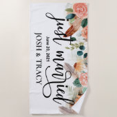 Serviette De Plage Mariés depuis peu, cadeau de shower de mariage, ca (Devant)