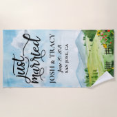 Serviette De Plage Mariés, Monsieur et Madame, Nouveaux Mariés, Lune  (Devant)