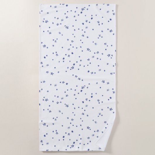 Serviette De Plage Marine bleu et blanc Twinké Little Stars (Devant)