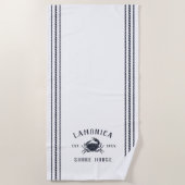 Serviette De Plage Marine Blue Crabe rustique Maison de rivage person (Devant)