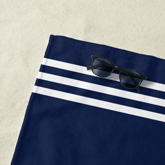 Serviette De Plage Marine Blue Greenery Nautique Monogram Lake House (En situation)