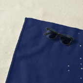 Serviette De Plage Marine Blue Silver Parties scintillant Girl Monogr (En situation)