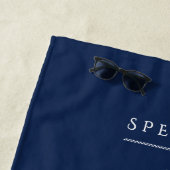 Serviette De Plage Marine Monogramme Nautique (En situation)