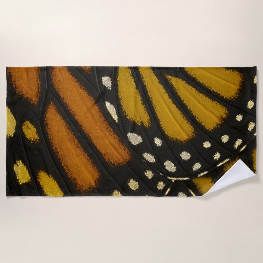 Serviette De Plage Mariposa Orange & Yellow Monarch Butterfly Wing (Devant)