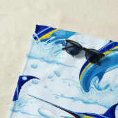 Serviette De Plage Marlin Bleu Jaillissant de l'Océan (En situation)