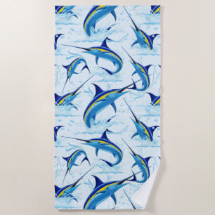 Serviette De Plage Marlin Bleu Jaillissant de l'Océan