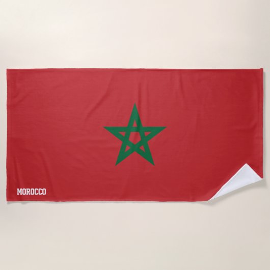 Serviette De Plage Maroc Drapeau splendide patriotique (Devant)