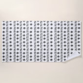 Serviette De Plage Marques ethniques en noir blanc (Devant)