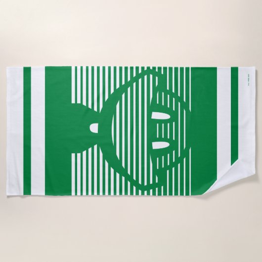 Serviette De Plage MARVIN L'Icône rayée MARTIAN™ (Devant)
