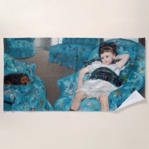 Serviette De Plage Mary Cassatt - Petite fille dans un fauteuil bleu