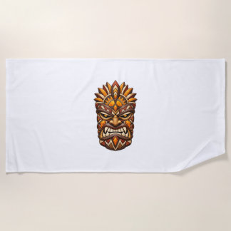 Serviette de plage Masque Tiki Bronze Ember