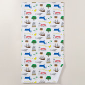 Serviette de plage Massachusetts (Devant)