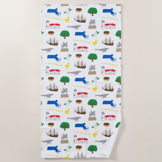 Serviette de plage Massachusetts (Devant)