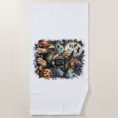 Serviette De Plage Mastiff Chien Halloween Carré (Devant)