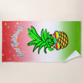 Serviette De Plage Maui Kalikimaka Pun Hawaiian Christmas Pineappy (Devant)