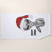 Serviette De Plage Mauvais Alien, Lourds Noël ! (Devant)