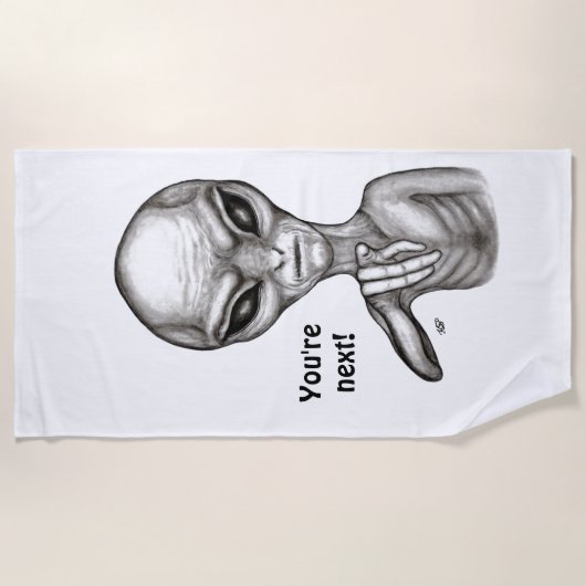 Serviette De Plage Mauvais Alien, Tu es le prochain ! (Devant)