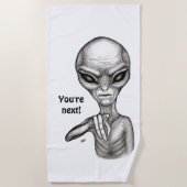 Serviette De Plage Mauvais Alien, Tu es le prochain ! (Devant)