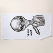 Serviette De Plage Mauvais Alien , Vous êtes le prochain ! (Devant)