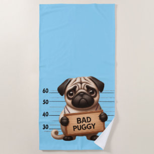 Serviette De Plage Mauvais Pug