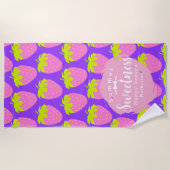 Serviette de plage mauve fraise (Devant)