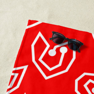 Serviette De Plage Mazes de la Saint Valentin blanche