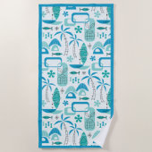 Serviette De Plage MCM Hawaiian Village - Blue (Devant)