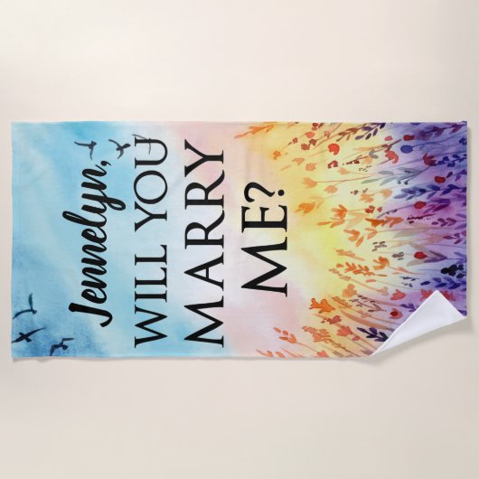 Serviette De Plage Me Marierez-Vous - Proposition De Mariage Personna (Devant)
