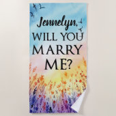 Serviette De Plage Me Marierez-Vous - Proposition De Mariage Personna (Devant)