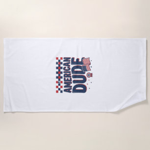 Serviette De Plage mec américain patriotique vintage conception de ch