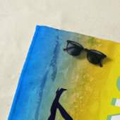 Serviette De Plage Mec drôle et cool avec un nom sur Grunge (En situation)