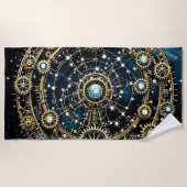 Serviette De Plage Mécanisme céleste Art cosmique (Devant)