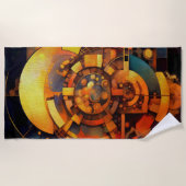Serviette De Plage Mécanisme Solaire Steampunk Abstrait (Devant)