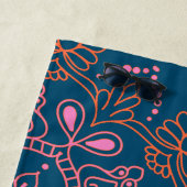 Serviette De Plage Médaillon Mandala Boho Moderne en Vert Personnalis (En situation)